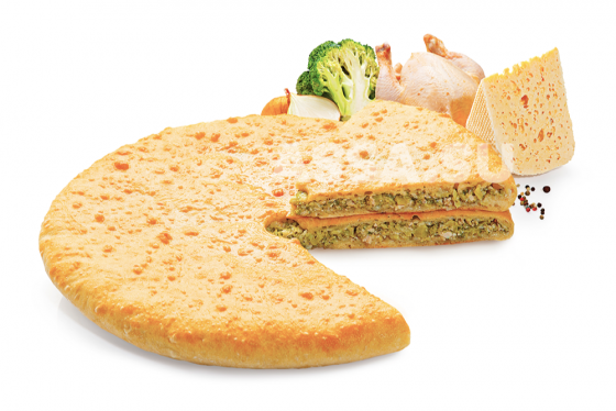 Осетинский пирог с курицей, брокколи и сыром